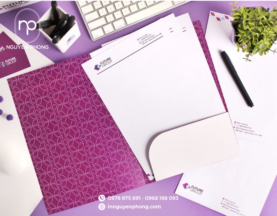 Logo in ấn trên kẹp file